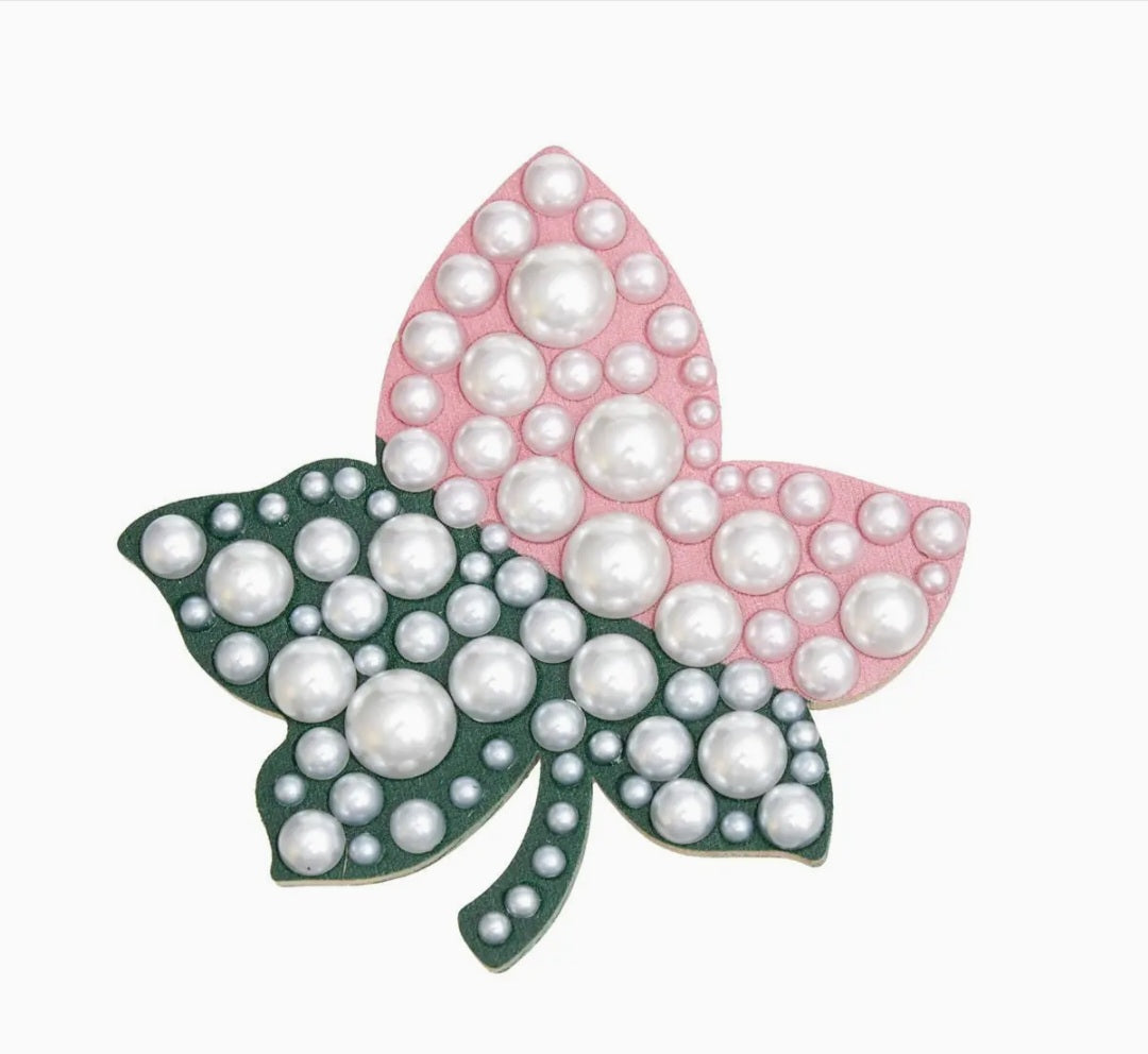 Pink and Green Pearl Brooch