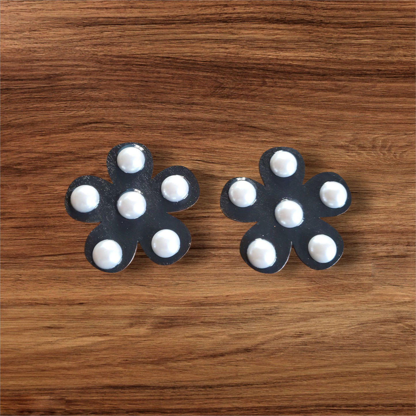 Black Petals with Pearls