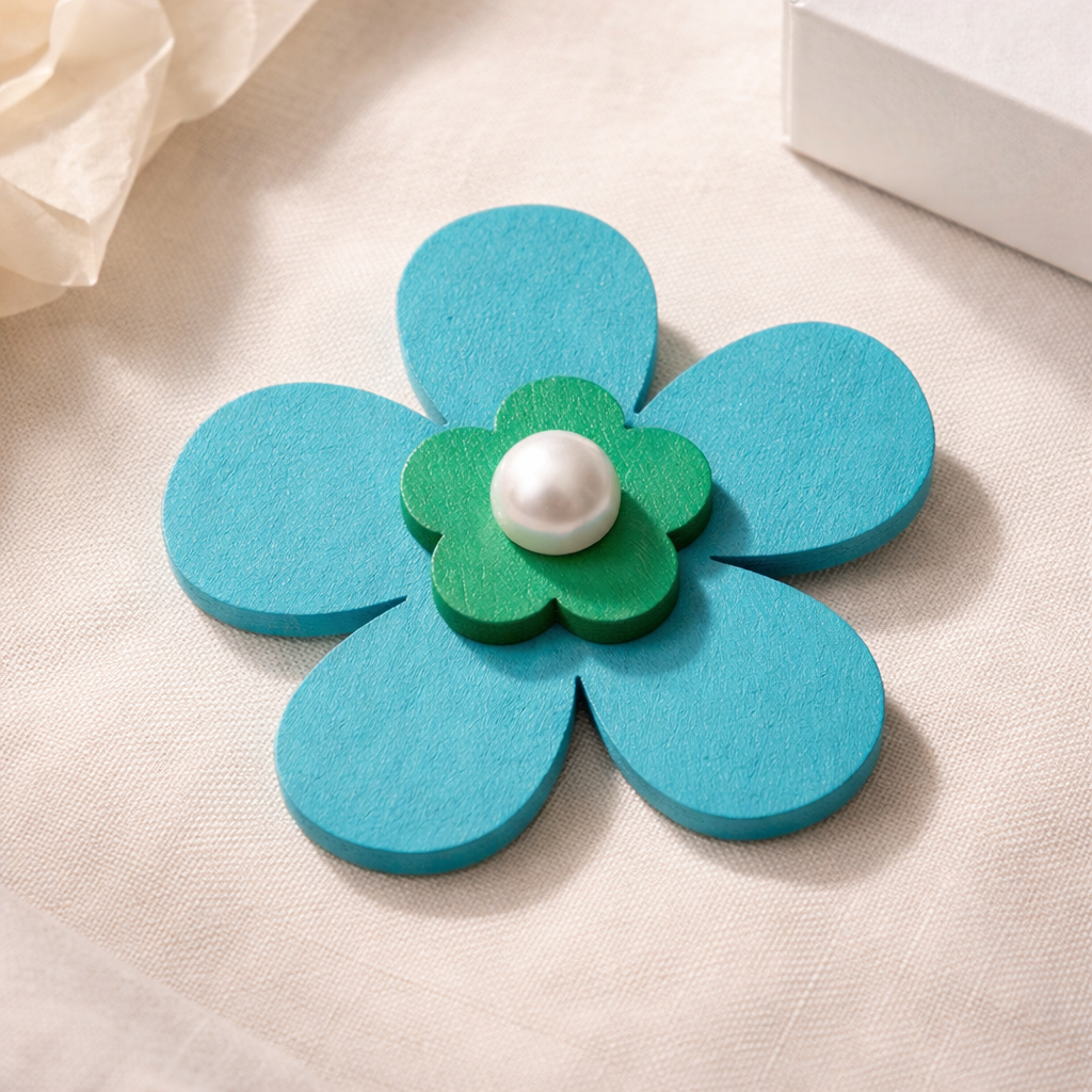 Flower Brooch in Bloom 🎨 (Turquoise/Green)