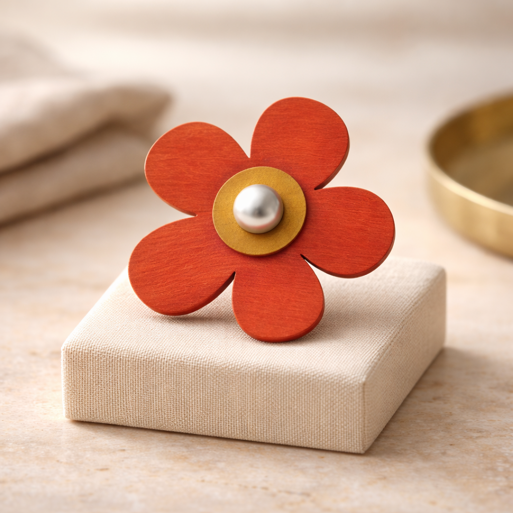 Flower Brooch in Bloom 🎨(Orange)