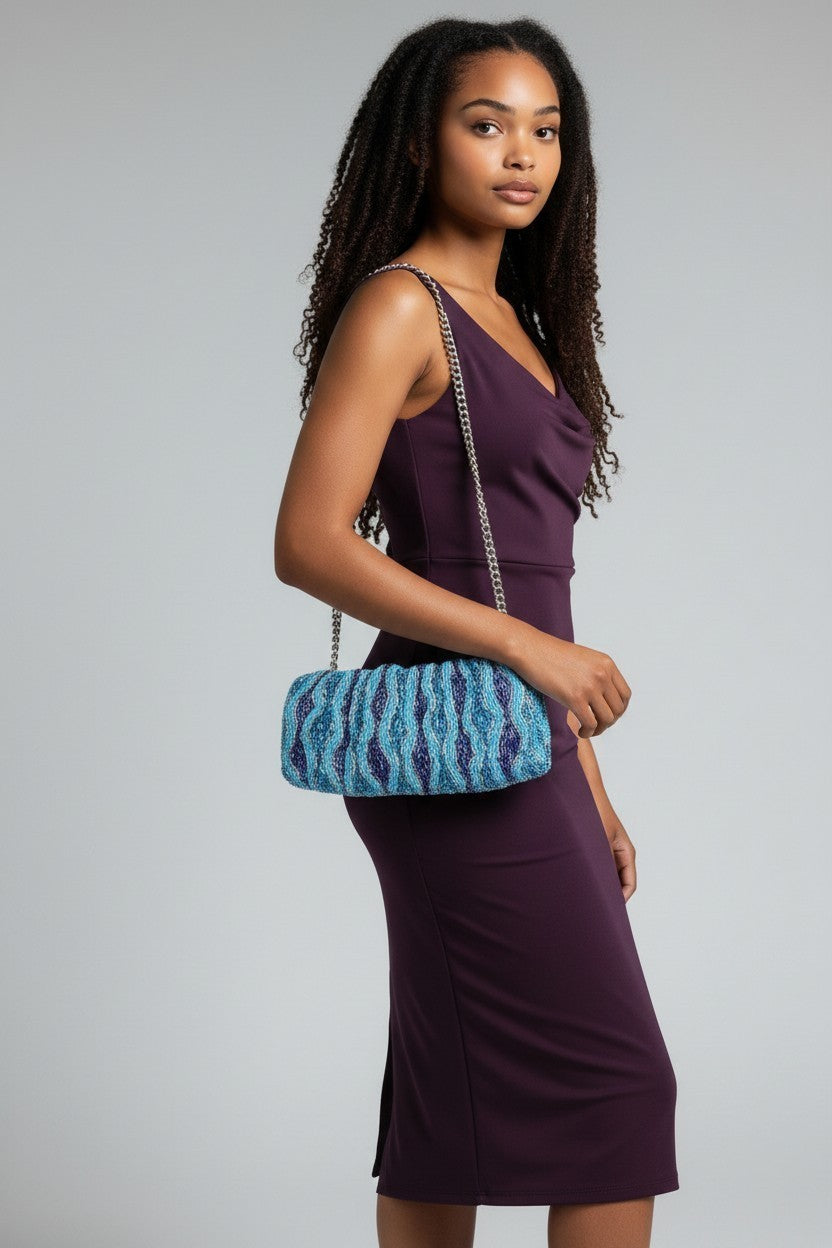 Ripple Beaded Shoulder Bag