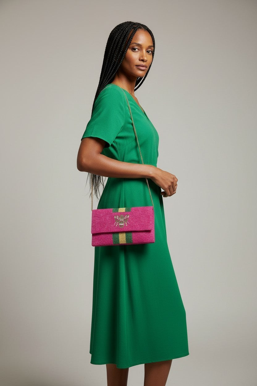 Pink Bee Clutch/Crossbody