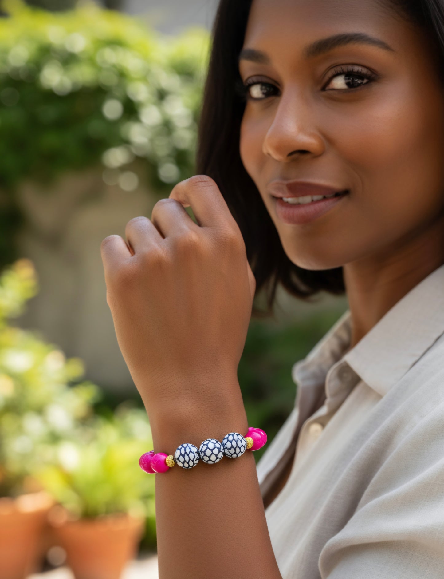 Pink and Blue Dynasty Bracelet✨